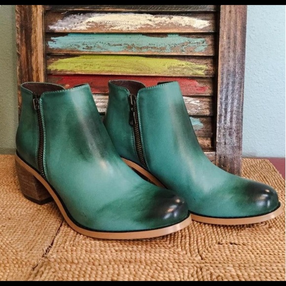 turquoise booties